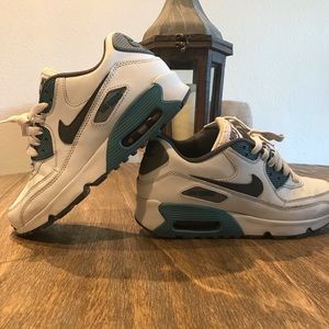 White and Teal Nike Air Max Sneakers